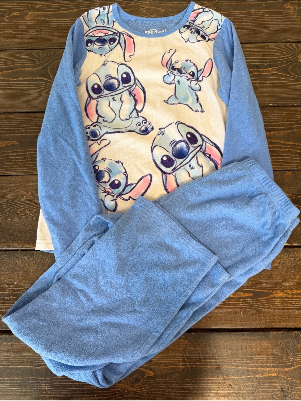 Disney Light Blue Stitch Fleece Pajama Set